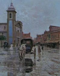 Piazza Lapa sotto la pioggia